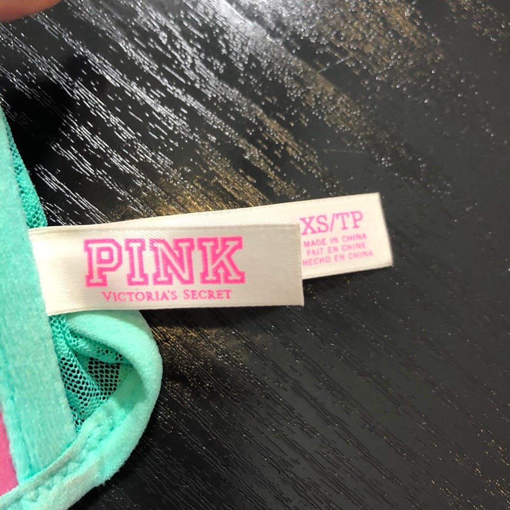Victoria’s Secret Pink XS Lace Bandeau Teal/Pink - Picture 6 of 7